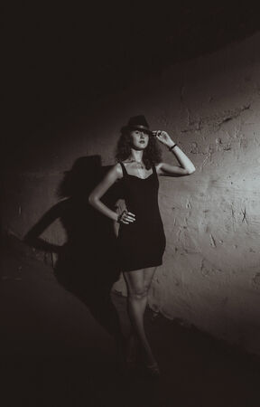 Sexy retro young pretty womanの写真素材