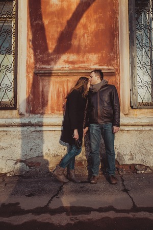 Profile view of an attractive coupleの写真素材