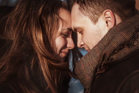 Profile view of an attractive coupleの写真素材