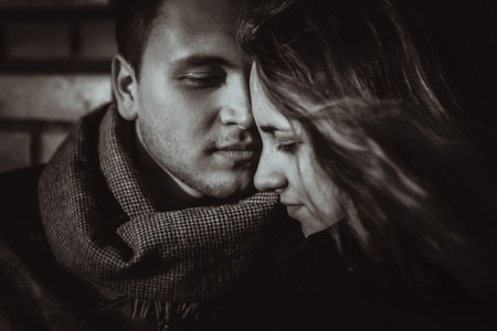 Profile view of an attractive coupleの写真素材