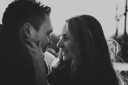 Profile view of an attractive coupleの写真素材