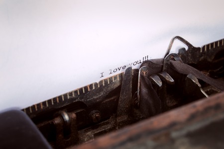 I love you message type on old typewriterの写真素材