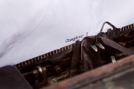 &quot;chapter one&quot; written on a typewriterの写真素材