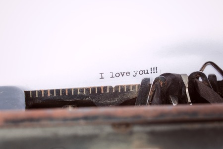 I love you message type on old typewriterの写真素材