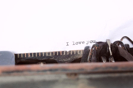I love you message type on old typewriterの写真素材