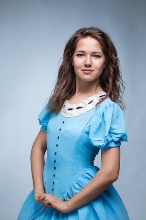 portrait of a young woman , vintage style.の写真素材