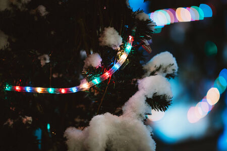 The Street in City Market christmas  decorationの写真素材