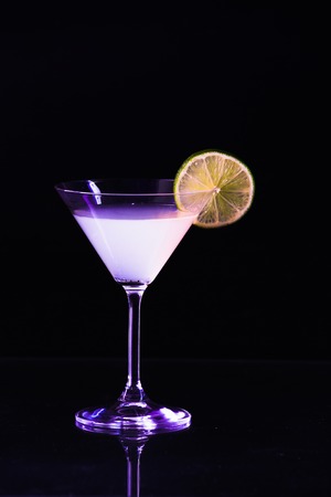 Matador cocktail, consisting of  tequila, freshly squeezed lime juice, pineapple juice and garnished with a lime sliceの写真素材