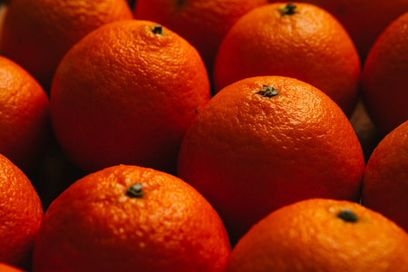 many beautiful fresh orange  tangerines close upの写真素材