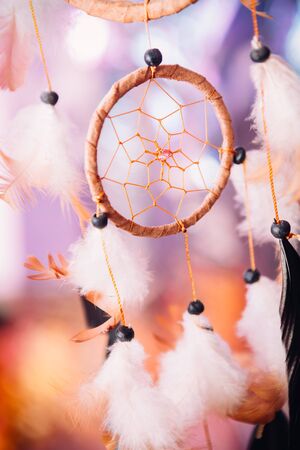 Dream catcher  on the bright multicolored backgroundの写真素材
