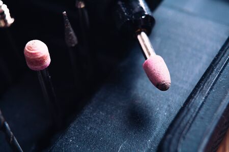 lot of tips  on a drill closeupの写真素材