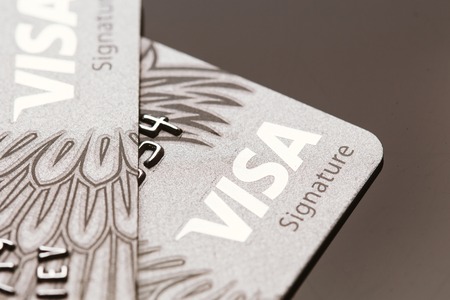 Samara, Russia-July 25.2016: Visa signature credit card close-up.