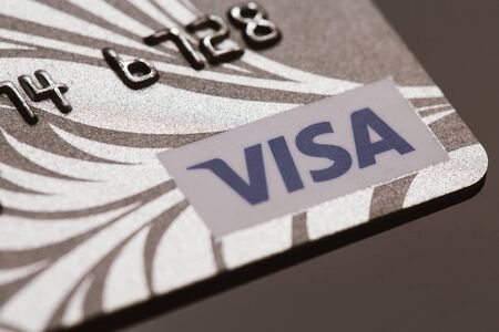 Samara, Russia-July 25.2016: Visa credit card close-up.のeditorial素材