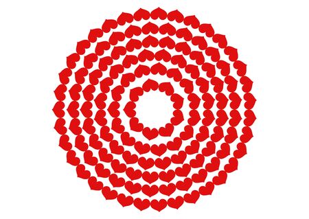 love red heart round on a white backgroundの写真素材