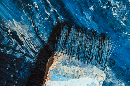 abstract blue paint strokes on the backgroundの写真素材