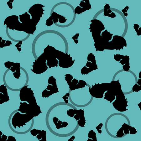 dark bats on a blue background.のイラスト素材
