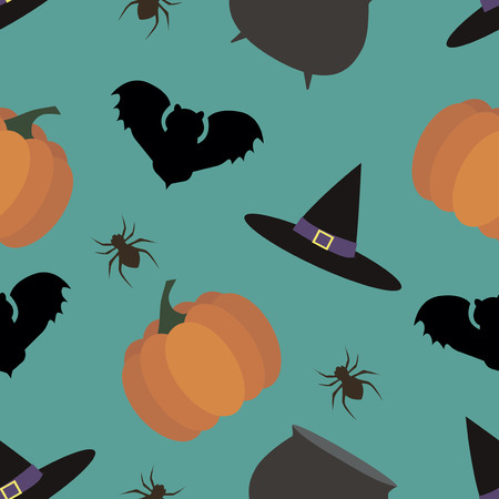 Halloween elements seamless pattern background.のイラスト素材