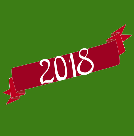 New year 2018 inscription on green backgroundのイラスト素材