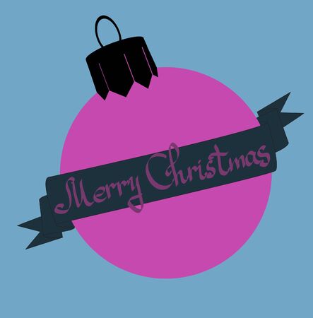Color Christmas tree ball on a blue backgroundの写真素材