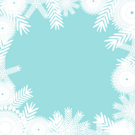 White snowflakes on blue background.の写真素材