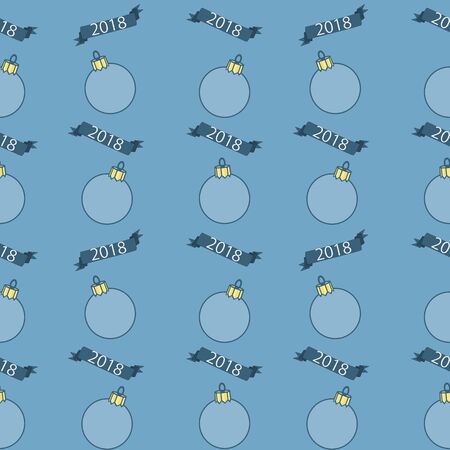 Pattern Christmas tree ball on a blue backgroundの写真素材