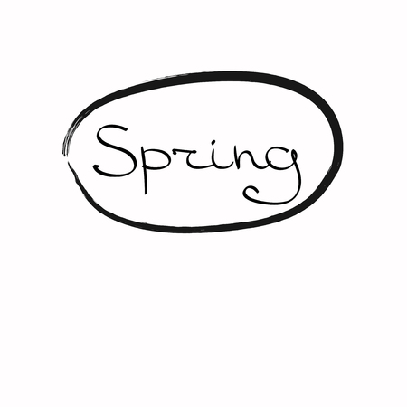 Spring inscription in a circle of lineのイラスト素材