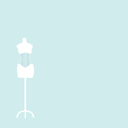 light mannequin with corset on a light blue backgroundのイラスト素材