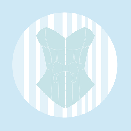 One light blue corsets on a white backgroundのイラスト素材