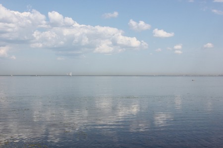 Summer landscape Gulf of Finland near Peterhofの写真素材