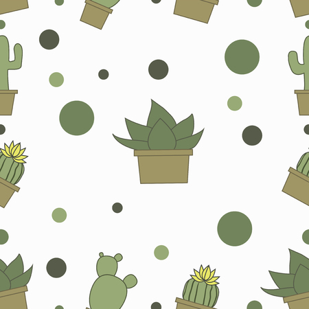 many green cactuses on the white background.のイラスト素材