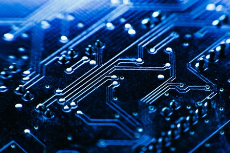 computer board sky blue color close up.の写真素材