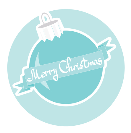 bright Christmas ball on a light blue background.のイラスト素材