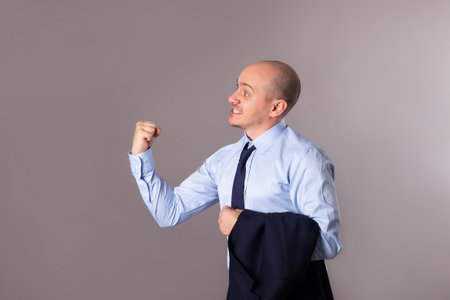 office man get mad right nowの写真素材