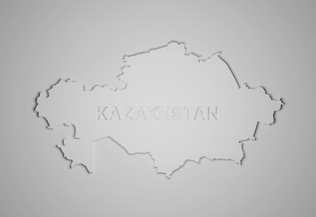 3d map of Kazakhstanの写真素材