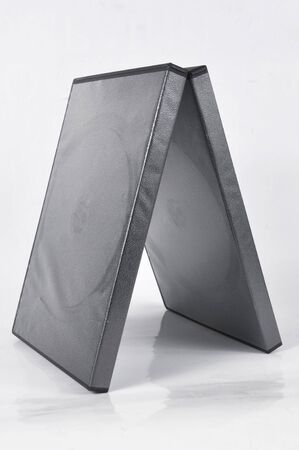 Picture of two boxes for disks on a white backgroundの写真素材