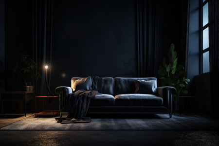 Interior design of living room in luxury home. architecture design with elegant luxury style. modern house. Modern. Cozy apartment. Home decor. Contemporary Vision and Architechture. Generative AI.の素材