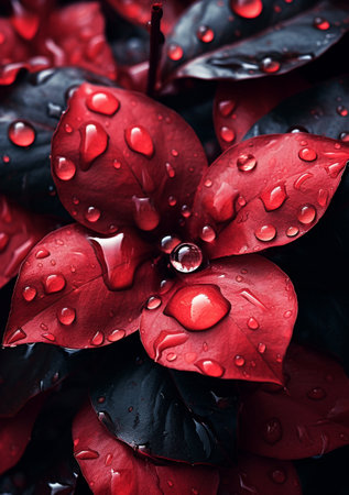 Flower with water droplets. flower blossom blooming , stock photo, spring summer flower, single plants, love, valentine day, Gentle soft elegant airy artistic image. macro on petals. Generative AI.の素材