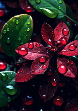 Flower with water droplets. flower blossom blooming , stock photo, spring summer flower, single plants, love, valentine day, Gentle soft elegant airy artistic image. macro on petals. Generative AI.の素材