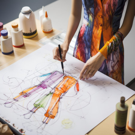 Sewing fashion designer constructor , work on the creation of clothes, a specialist designs closet items, creates drawings and patterns, technical implementation of fashion ideas.の素材