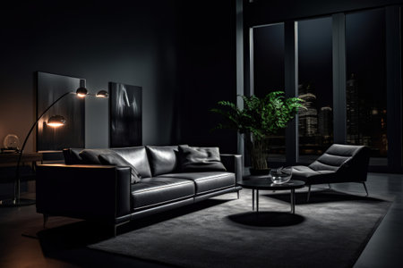 Interior design of living room in luxury home. architecture design with elegant luxury style. modern house. Modern. Cozy apartment. Home decor. Contemporary Vision and Architechture.の素材