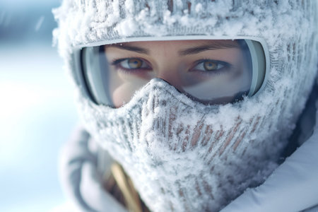 Winter Vacation, winter weekend, skiing ski mask snow sledding, recreation in the winter mountains, adrenaline, speed, nature beauty, enjoyment from the bustle of the city and work.の素材