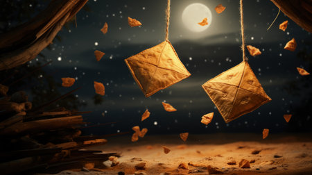 Happy Makar Sankranti. Celebrating the cultural richness and joy: a colorful Indian harvest festival with kites, traditions, and festive cheerの素材