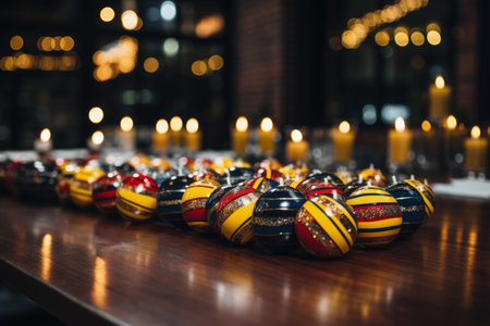 Festive colombian christmas traditions and celebrations with vibrant lights, joyful gatherings, and cultural ornaments, capturing the spirit of the season in colombiaの素材