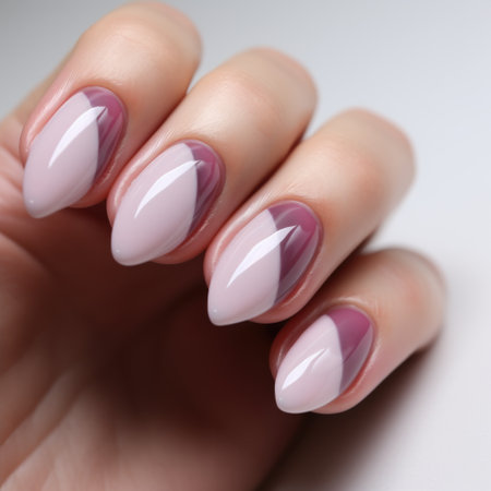 Elegant nails and trendy manicure showcase beauty, sophistication, and creativity in modern nail art, offering a glimpse into the world of stylish and meticulously adorned fingertipsの素材