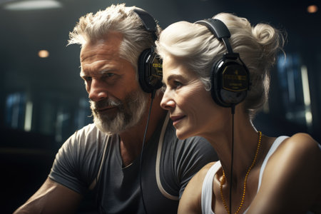 Embracing active aging: the power of retiree fitness for health, vitality, and well-being in the golden years. pensioners fitness, exercise and wellnessの素材