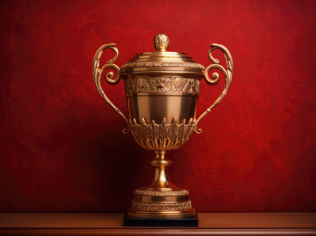 Captivating elegance: a stunning and graceful trophy cup radiating beauty and prestige, a symbol of achievement and excellence in exquisite design and timeless allure.の素材