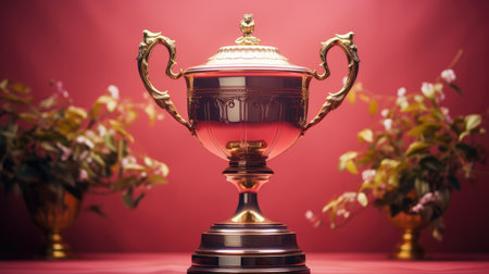 Captivating elegance: a stunning and graceful trophy cup radiating beauty and prestige, a symbol of achievement and excellence in exquisite design and timeless allure.の素材