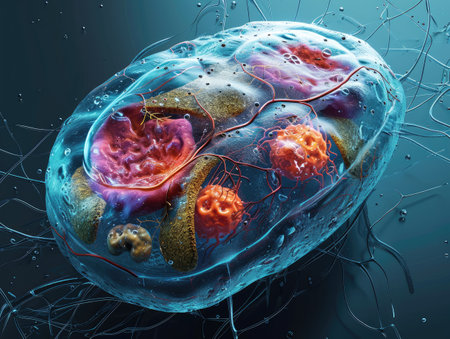 Unveiling the intricacies: the structure of the human cell, a journey into the microscopic realm of organelles, membranes, and genetic material, deciphering the complex blueprint of lifeの素材