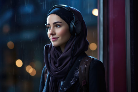 Vibrant imagery of Islamic lifestyle. Culturally authentic clothing a visual journey through spirituality, traditions, and community bonds, hijab burkaの素材