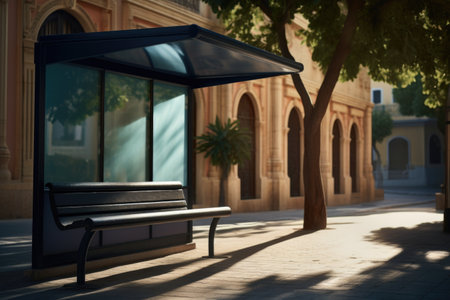 An umbrella to cover the street: a stylish and functional solution enhancing urban landscapes, shelter and aesthetics for pedestrians in all weather conditions, a vibrant outdoor experience.の素材